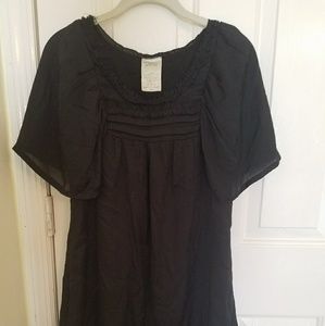 Black drape dress black with roushing